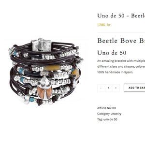 uno de 50 silver multi silver + leather bracelet